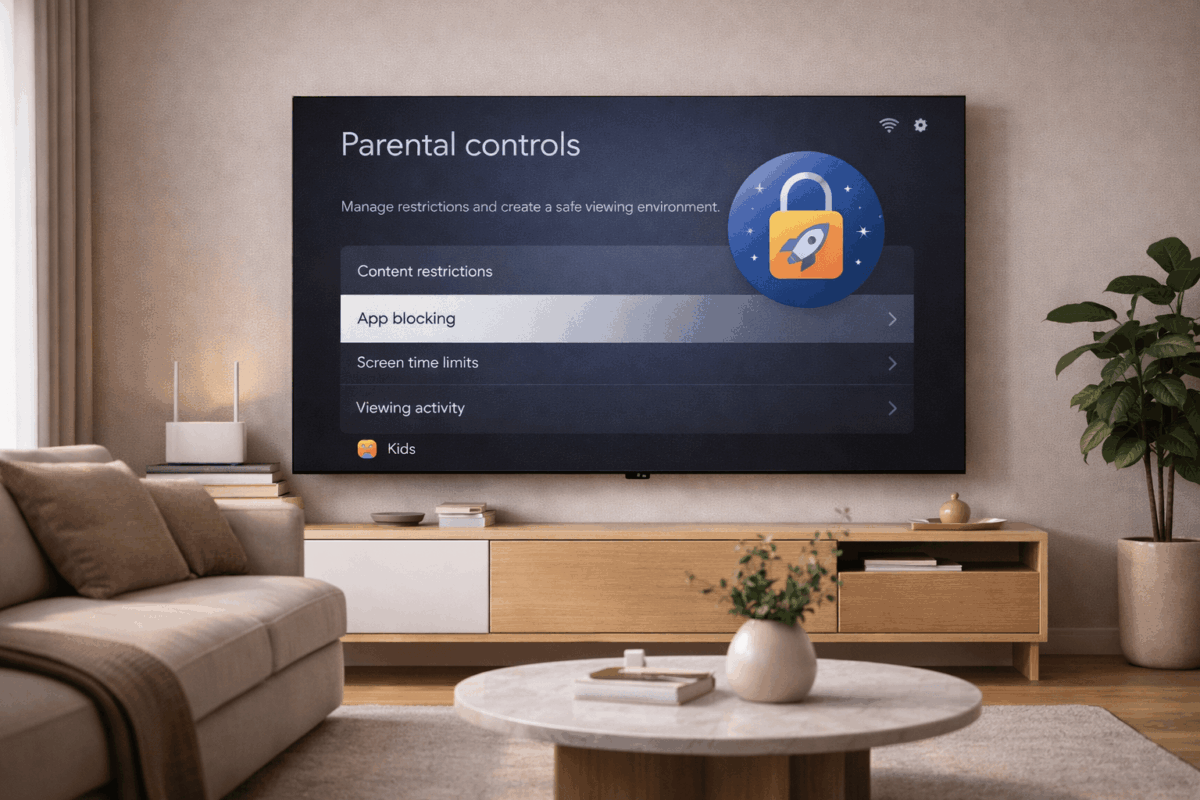 Contrôle parental Google TV sur télévision de salon